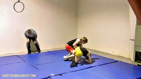 Kinky wrestling coach pins athletic sub in erotic gay match