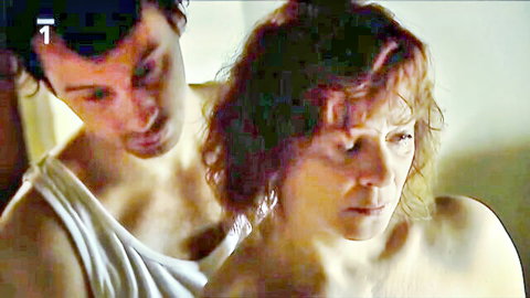 Kamila Magalova and Barbora Mottlova nude tits scene with man in Zasazeni bleskem 2010