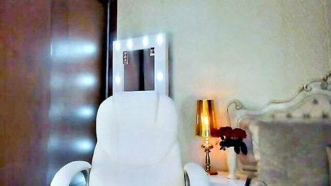 Curvy cutie in luxurious bedroom setup craving real dick