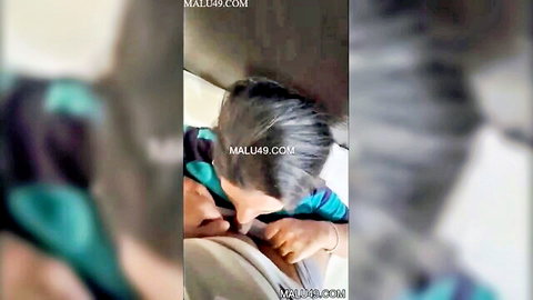 Indian mallu babe giving deep blowjob to thick cock in car backseat