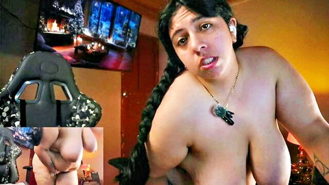 Coraline_latin BBW Latina camgirl nude with big boobs, ahegao face