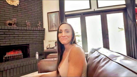 Alyssia Vera hot MILF smiling in tank top, caught jerking off preview