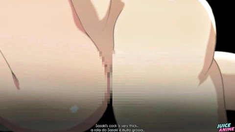 Censored thick ass of femboy anime character from JUICEANIME yaoi