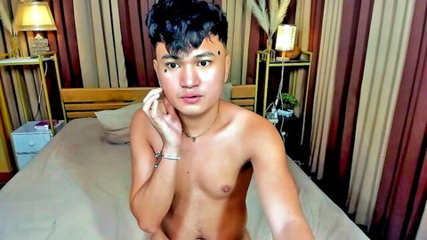 Urgorgeous Matty shirtless Asian hunk posing seductively