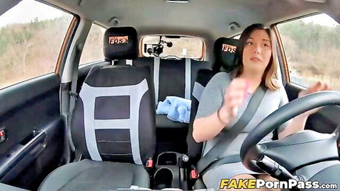 Aleya Sun driving in car, teasing before fucking to pass