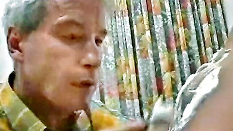Old man in close-up from Korean student anal sex video