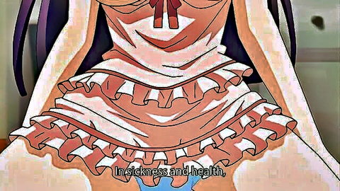 Anime obsessive sister in pink frilly dress spreading legs provocatively