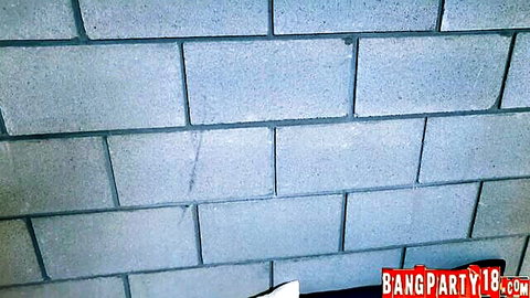 Gray brick wall background from BangParty18 amateur porn video