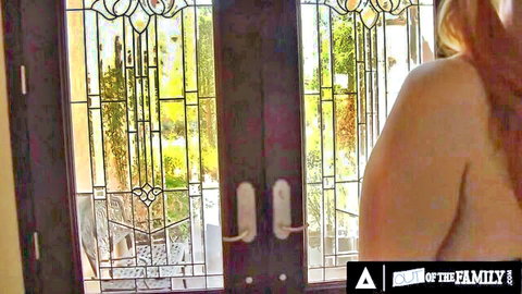 Gia Derza nude from behind at window in Out of the Family scene