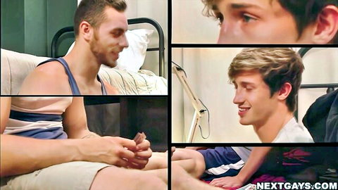 Carter resists cute twink Dallas Preston in intimate gay tease