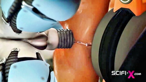 Sci-fi lusty female sweaty xxx penetration with alien appendage