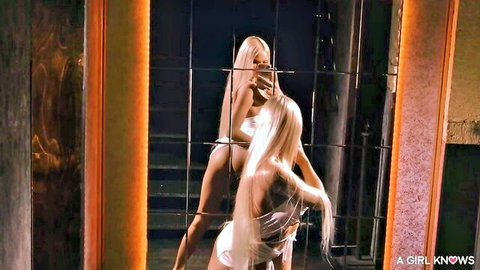 Era Queen blonde MILF in sexy white harness posing seductively