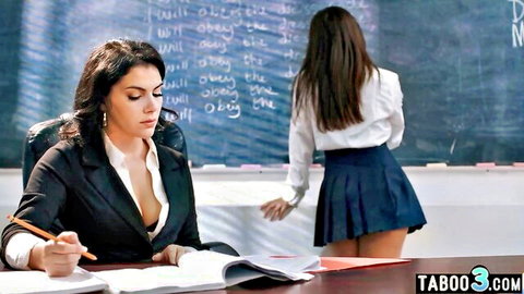 Valentina Nappi as lesbian teacher with naughty student in uniform