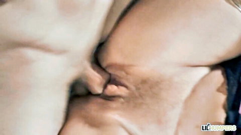 Closeup of thick cock deeply penetrating trimmed outie pussy