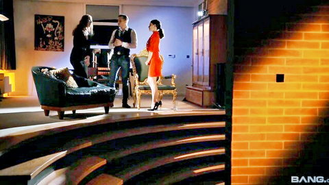 Subil Arch and Lenina Crowne in steamy threesome preview with suited man