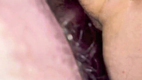 Hairy MILF wet pussy drenched by big cock in doggy style cumshot close-up