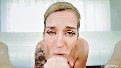 Blonde with tattoos nude close-up in threesome with Mick Blue