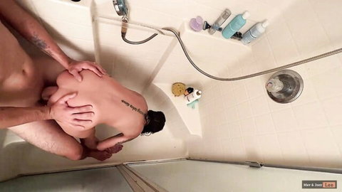Joey Lee tight ass anal penetration in shower by Mav, intense doggy style