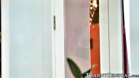 Alluring trans girl dominates blonde in sensual control scene