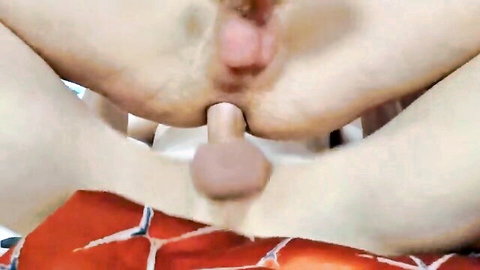 Close-up gay anal penetration between two young men fucking intensely