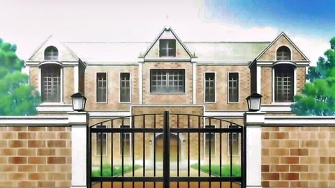 Anime-style mansion exterior in Energy Kyouka Ep.1 hentai