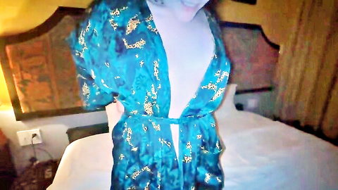 LuchCrush Russian teen in open blue kimono robe tease