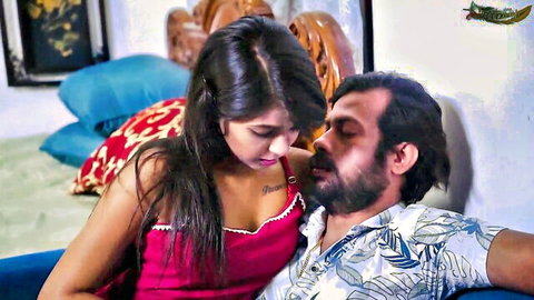 Antim as desi stepdaughter-in-law in intimate homemade pose with stepfather-in-law