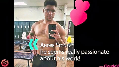 Muscular Andre Stone shirtless selfie with Cloudy Vi in Grooby passion