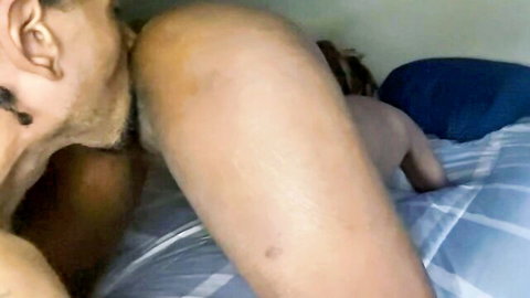 Amateur dad-daughter roleplay: Twerking pussy on his nose facesit