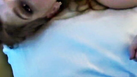 Blonde woman in low-cut white top in threesome from Money Talks