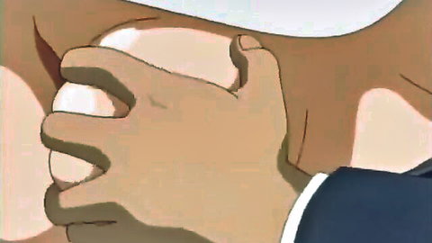 Anime priest groping nun's large exposed breast in suit