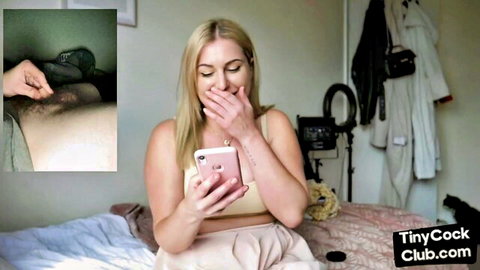 Busty blonde babe laughs at small dick in humiliating SPH solo talk