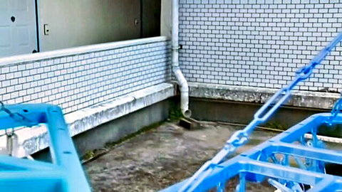 Mature middle-aged lady in outdoor Japanese building scene for persistent sex