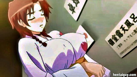 Hentai Miyazawa Akina in sexy yukata with huge breasts and aroused expression