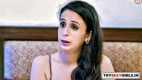 Indian woman in spaghetti strap top, concerned expression, Ullu series Jeeja ka Junoon