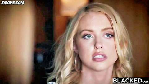 Blonde Chloe Couture seductive close-up in Blacked interracial scene