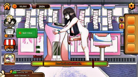Hentai girl with big tits bent over pink machine dildo fucking her creamy exposed pussy