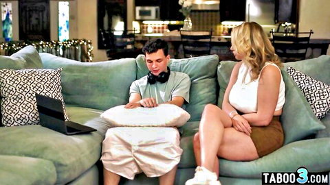 Rachael Cavalli as cougar teases stepson, legs spread in mini skirt