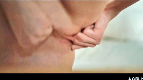 Adel Morel close-up fingering her wet pussy in wild morning solo