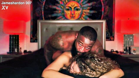 Interracial sex thumbnail: muscular Black man fucking big ass Latina MILF missionary style