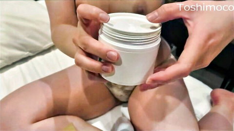 Toshimoco, amateur fair-skinned Japanese girl in painful Brazilian waxing session