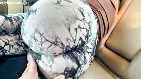Large butt stepsister grabbed publicly in tie-dye pants