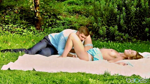 Alexis Crystal nude in outdoor doggy-style passion on grass