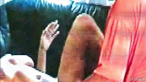 Thick ebony babe's massive bare ass grabbed by hand from behind