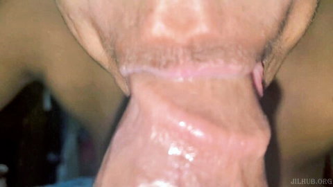 Pakistani girl giving intense blowjob, close-up tongue and mouth action