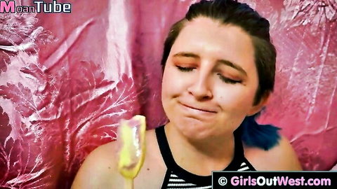 Curvy Australian woman with sensual moans enjoys solo vibes, licking treat teasingly
