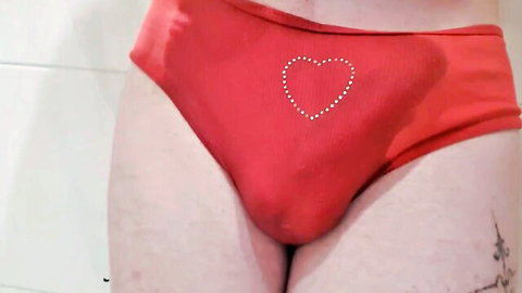 Ivy Lust wetting her red heart panties in solo fetish fun