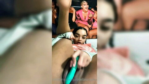 Gabbie Da Don in explicit group toy play with pink outfits