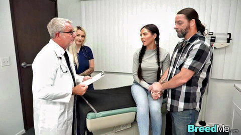 Nurses Hadley Haze and Theodora Day in steamy medical exam with doctor