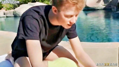 Jimmy Michaels poolside tease with Dee Williams in Brazzers MILF scene